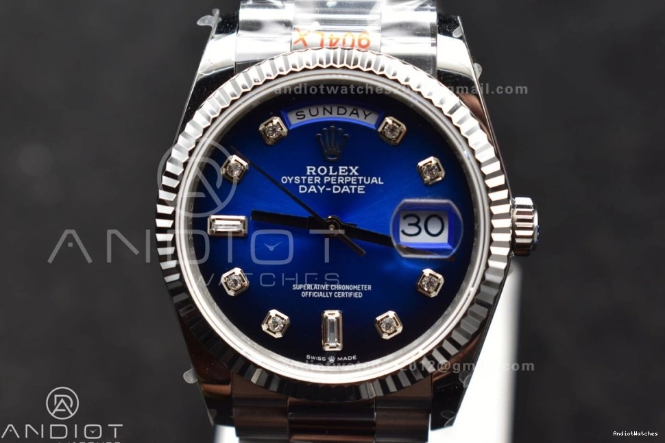 on FlexibleFit 904L Edition 36 Diamond Blue V5 (Gain Dial Best DayDate SS 677 President Weight) Bracelet vr3255 QF Steel 0327